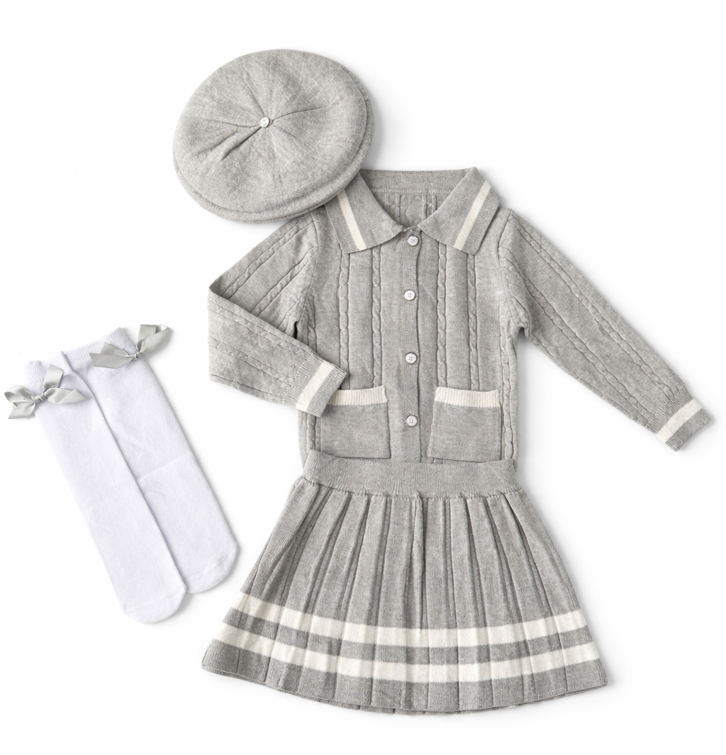 Ensemble Cardigan & Béret - 4 pièces