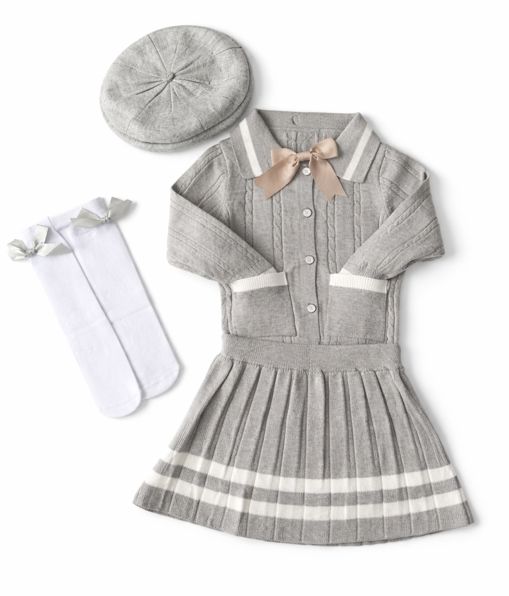 Ensemble Cardigan & Béret - 4 pièces